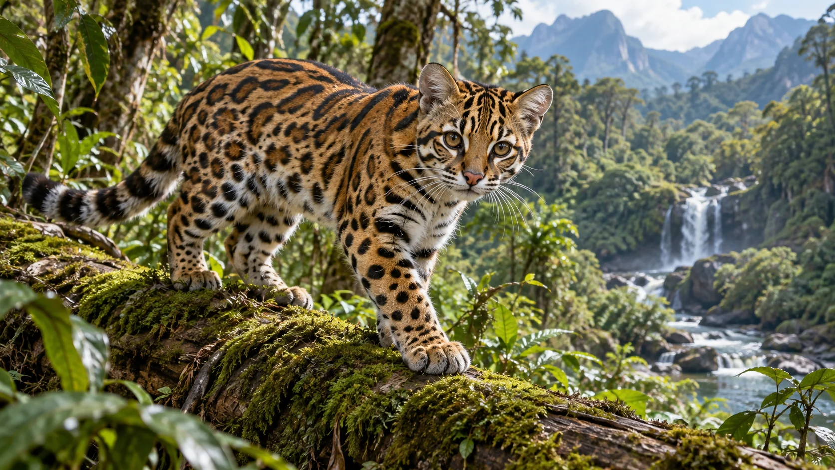 AI-generated conceptual small spotted wild cat, not an authenticated Tilcayo